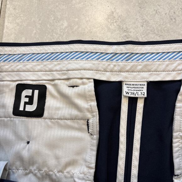 FootJoy FJ Men's Golf Chino Navy Blue Pants Straight Leg Polyester/Spandex 38/32 - Picture 5 of 5